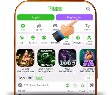 Inscription dans l'application FANSPORT Portugal pour créer un compte casino et paris