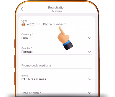 Confirmation du numéro de téléphone lors de l'inscription à l'application FANSPORT Portugal