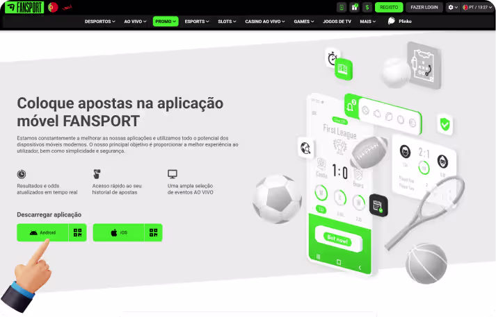 Application FANSPORT Android pour casino en ligne et paris sportifs