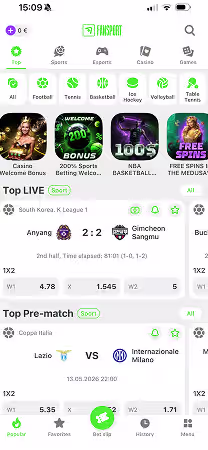 Application mobile FANSPORT pour casino en ligne et paris sportifs